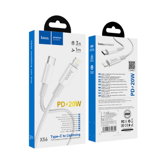 Cable de Carga HOCO X56 20W TIPO C – LIGHTING