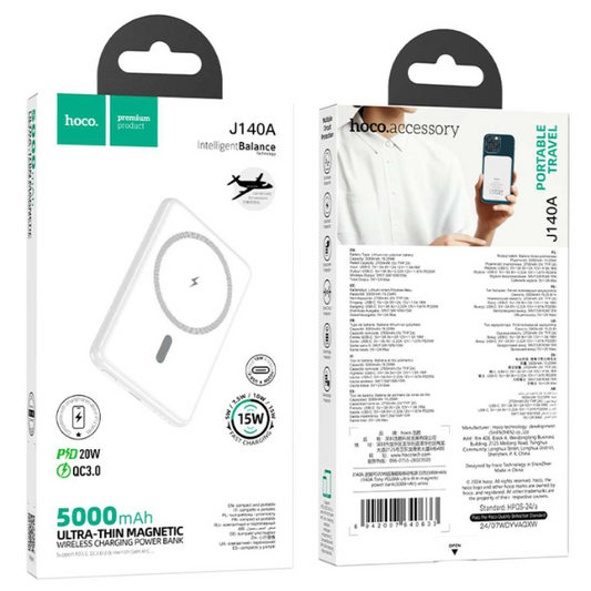 Cargador Inalámbrico Magnético HOCO J140A 5.000MAH