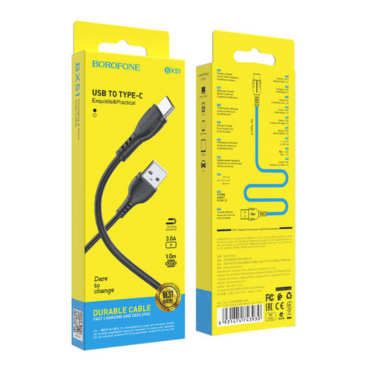 Cable de Carga BOROFONE 3.0Amp BX51 USB – TIPO C