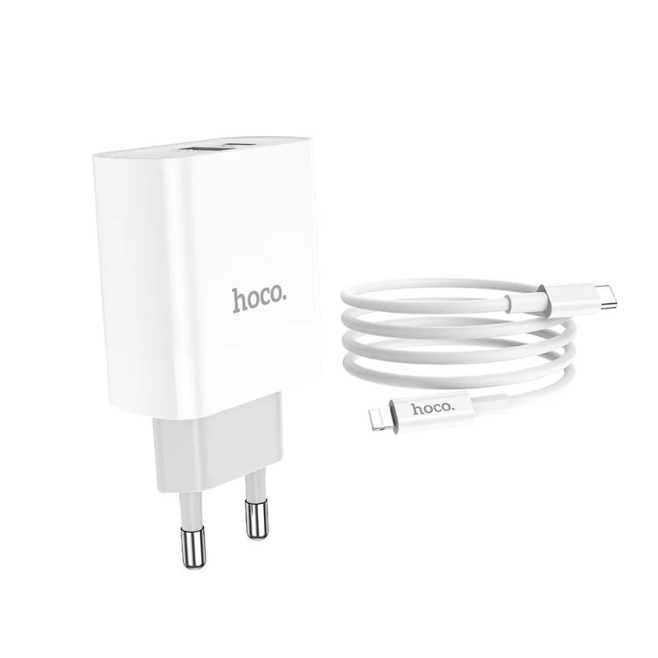 Cargador HOCO C80A 20W TIPO C - LIGHTING (SET COMPLETO)