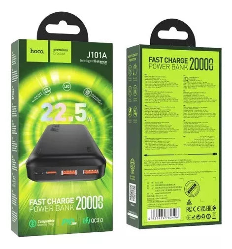 Cargador Portátil HOCO J101A 20.000Mah (Carga Rápida)
