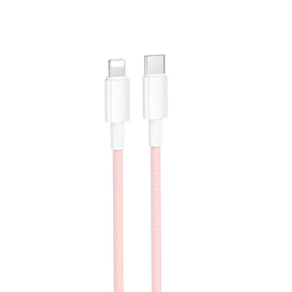 Cable de Carga Tipo C - Iphone BOROFONE BX117 (27W) (ROSADO)